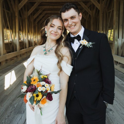Bride and groom, bridal makeup by Bryanna